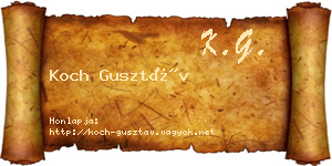 Koch Gusztáv névjegykártya